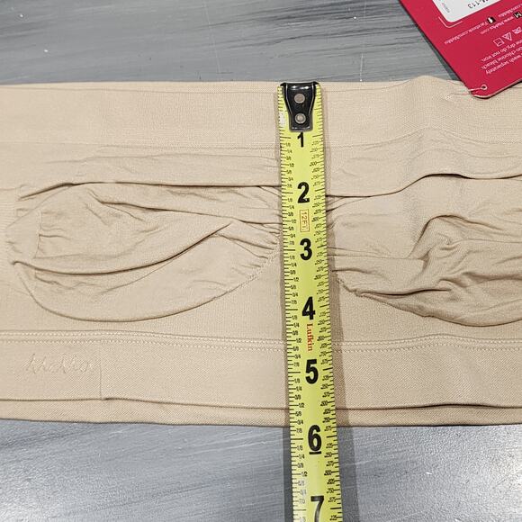 MeMoi SlimMe Strapless Seamless Bandeau‎ Bra Shaper Beige Size Medium - Picture 7 of 12